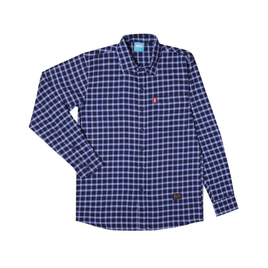 KEMEJA FLANNEL PRIA DRAKE BLUE - WADEZIG | KEMEJA DISTRO ORIGINAL