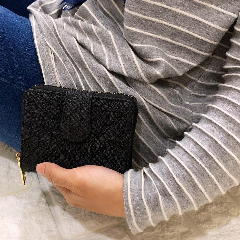 Model Terkini WPQM9 Dompet Batam GUCCI EMBOSS koin Dompet Kecil wanita kartu Lipat Tumpuk COIN 48 Te