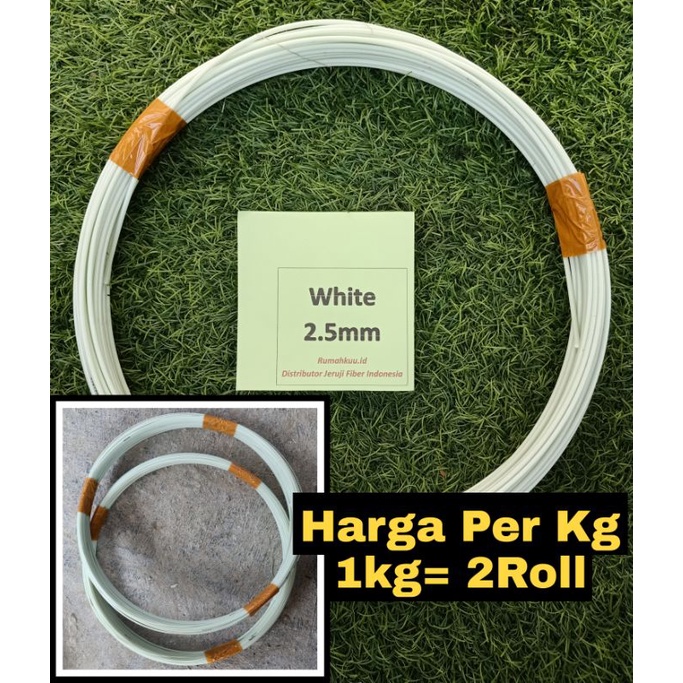 Ruji Fiber 2.5mm putih untuk sangkar, dongdang, layangan naga dll