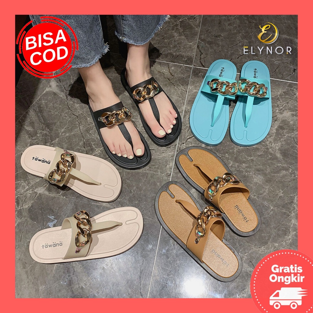 Sandal Tawana Jepit Rantai / Sendal Tawana Wanita Original