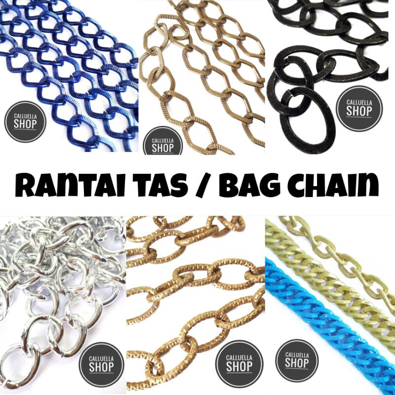 Rantai besar motif dan polos / rantai tas / bag chain | DIY CRAFT GELANG KALUNG BAHAN KERAJINAN STRA