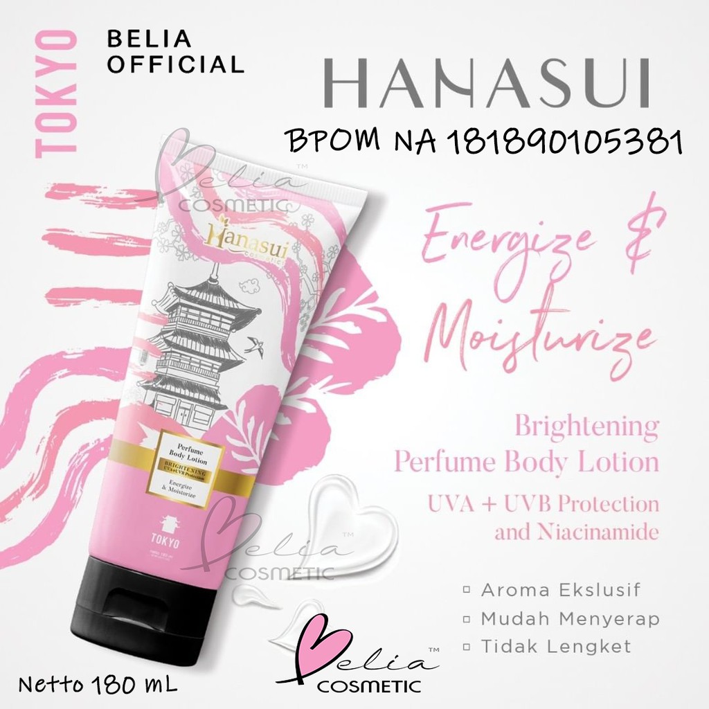 ❤ BELIA ❤ HANASUI Perfume Body Lotion 180mL UVA UVB Protection | Sydney Tokyo Paris parfum losyen