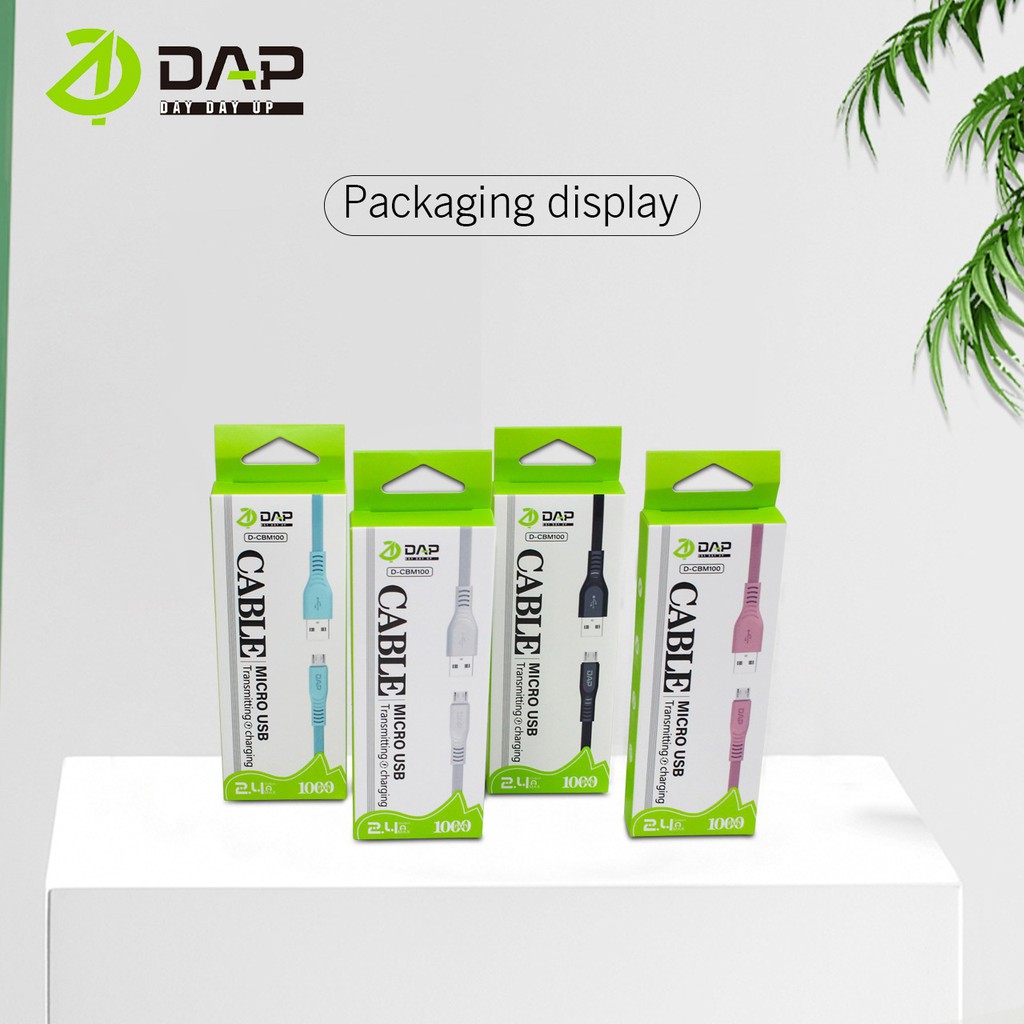 DAP Kabel Data CB Series Micro Type C &amp; Lightning 100cm 2.4A Fast Charging - Garansi 1 Tahun