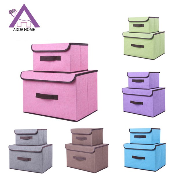 Adda Home - Storage Box Kotak Tempat Penyimpanan Baju Celana Organizer Serbaguna Set 2