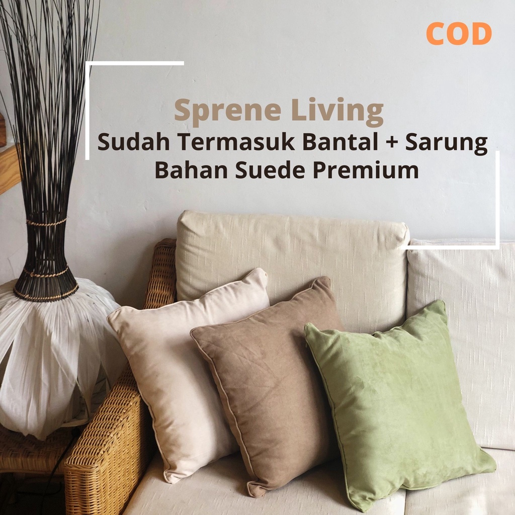 Bantal Sofa Suede 40x40 (Termasuk bantal &amp; sarung)