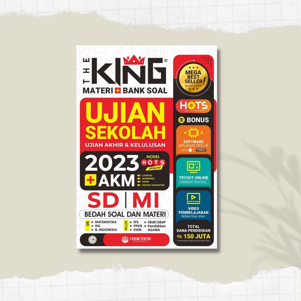 BUKU BEST SELLER : THE KING MATERI BANK SOAL UJIAN SEKOLAH + AKM SD-MI 2022-2023
