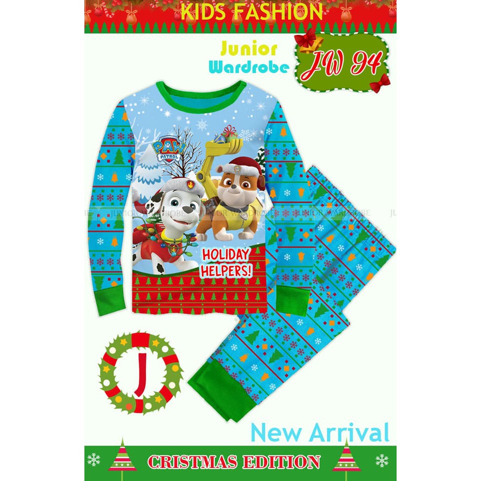 Jw 94j pakaian anak laki laki baju kaos piyama paw patrol