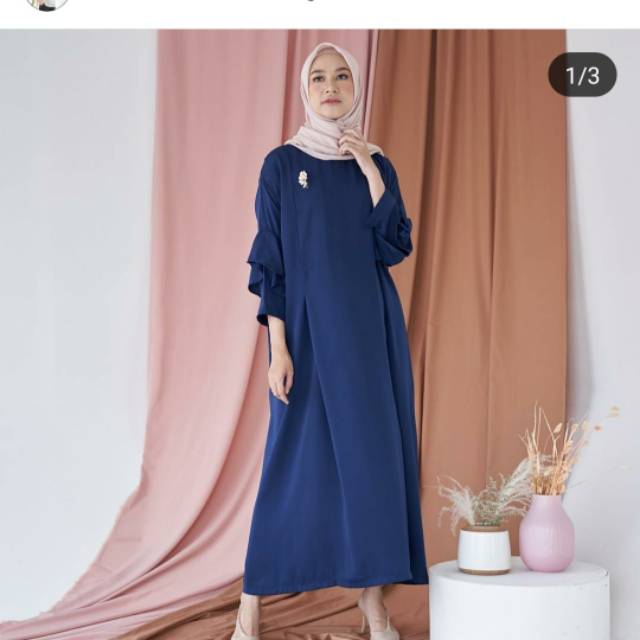 Shakila dress in navy n mocca L/XL by diana restu