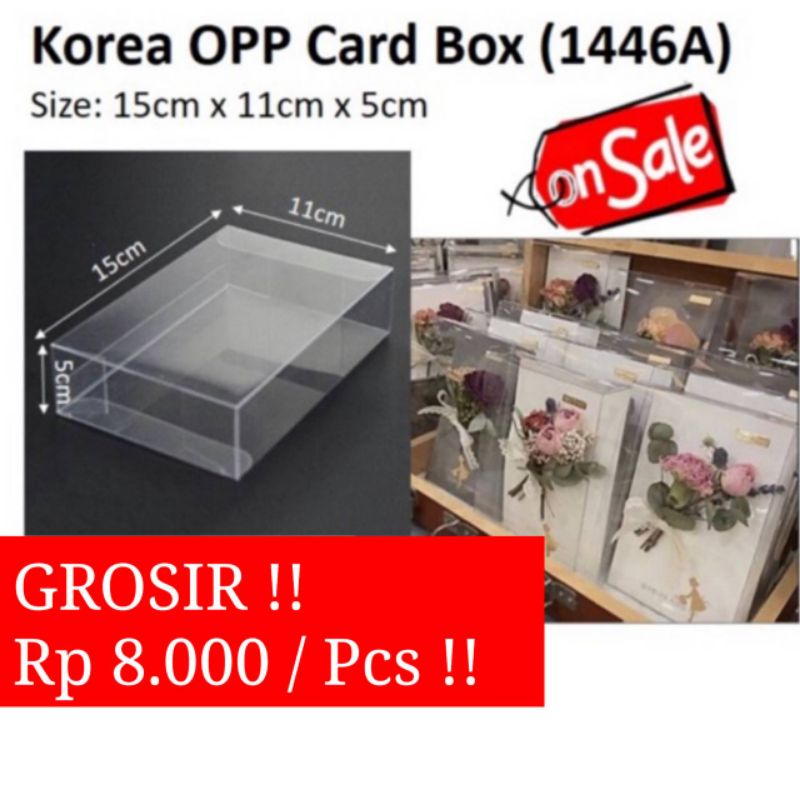 BIG Korea OPP Card Box / kotak mika / kotak kartu ucapan pvc / kotak bunga / box bunga / box mika bunga