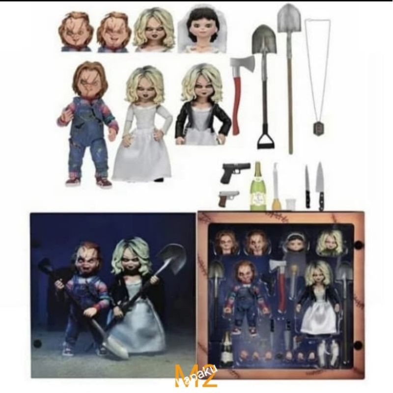 Action Figure Neca Bride of Chucky-ultimate chucky&tiffani