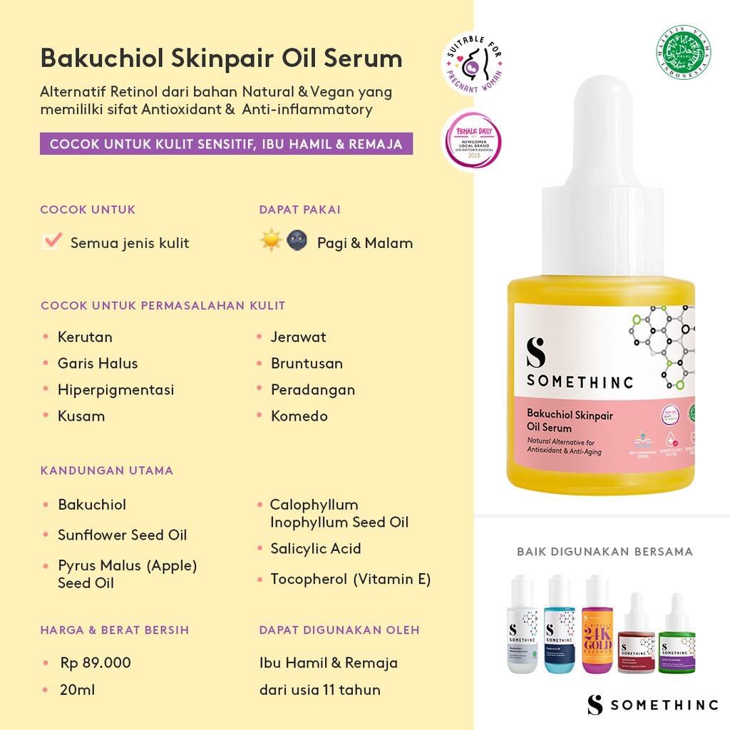 BPOM SOMETHINC Bakuchiol Skinpair Oil Serum 20ml Serum Anti Aging Pengencang Wajah Pencerah Wajah