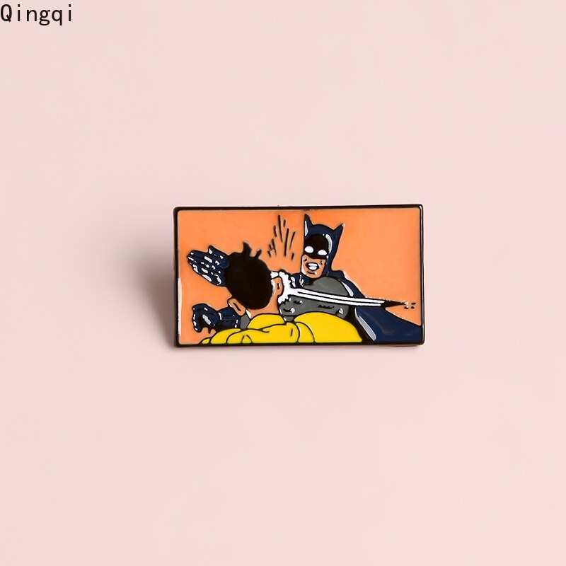 Bros Pin Enamel Desain Kartun Superhero Dark Knight Zorro Kelelawar Untuk Hadiah Teman