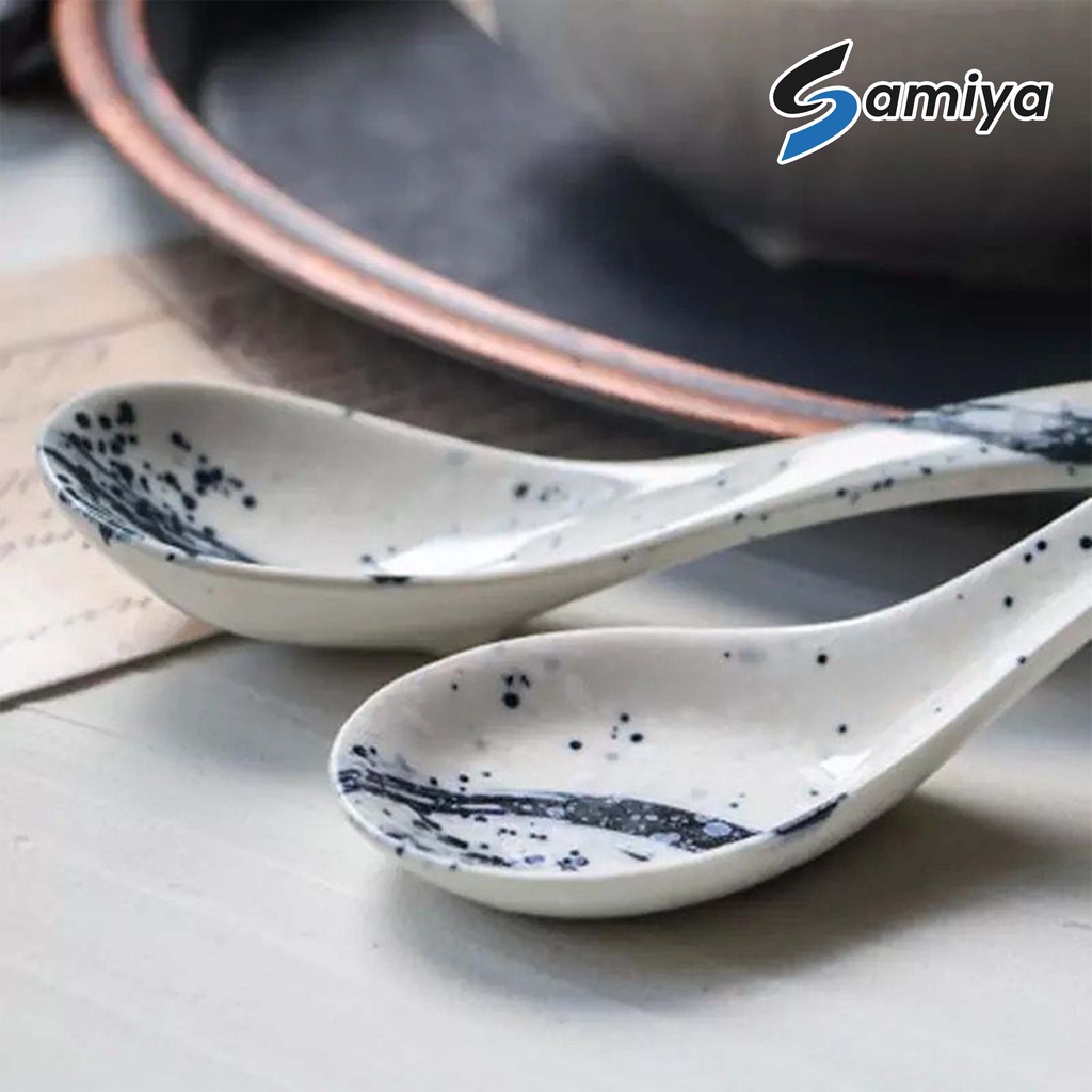 sendok bebek keramik / japanese style ceramic soup spoon rice dessert