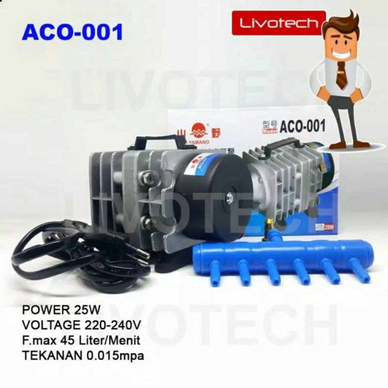 Pompa Udara Aerator Yamano ACO-001 Air Pump Aquarium ACO001 Oksigen
