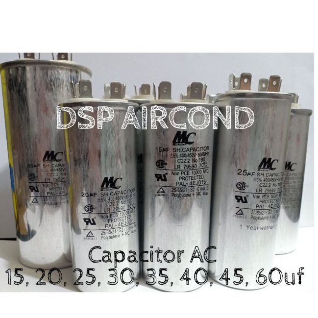 Kapasitor AC MC 15uf 20uf 25uf 30uf 35uf 40uf 45uf 60uf