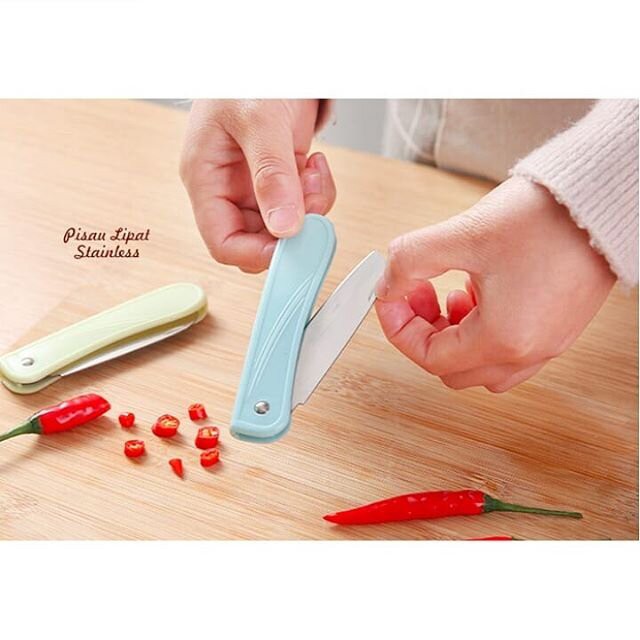 PISAU LIPAT BUAH SAYUR DAPUR STAINLESS KECIL PORTABLE MINI KNIFE TRAVEL-Gwengrosir09