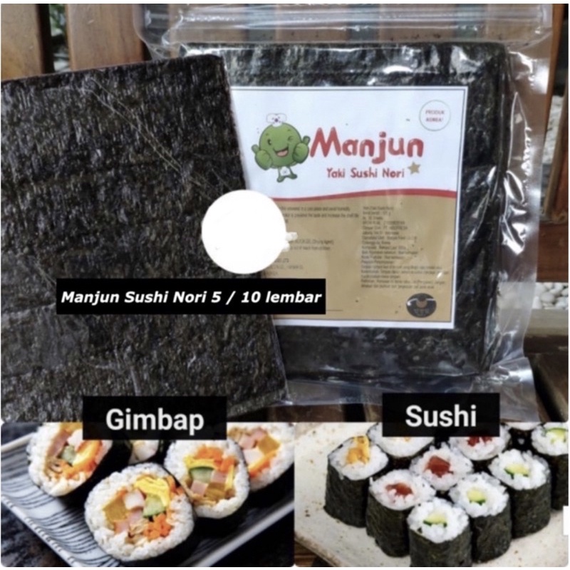 

(PROMO) Manjun Nori HALAL Seaweed Rumput Laut Sushi Gimbap Korean Yaki Sushi Nori