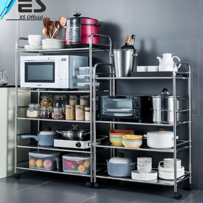 Siapkirim# Es Rak Stainless Steel Rak Serbaguna Rak Susun - 4 Susun-60Cm