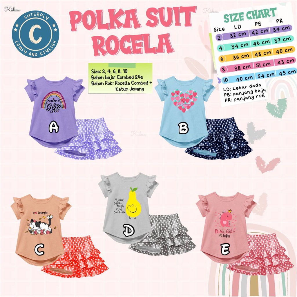 Setelan anak rok Polka Suit Rocela by Cuterply