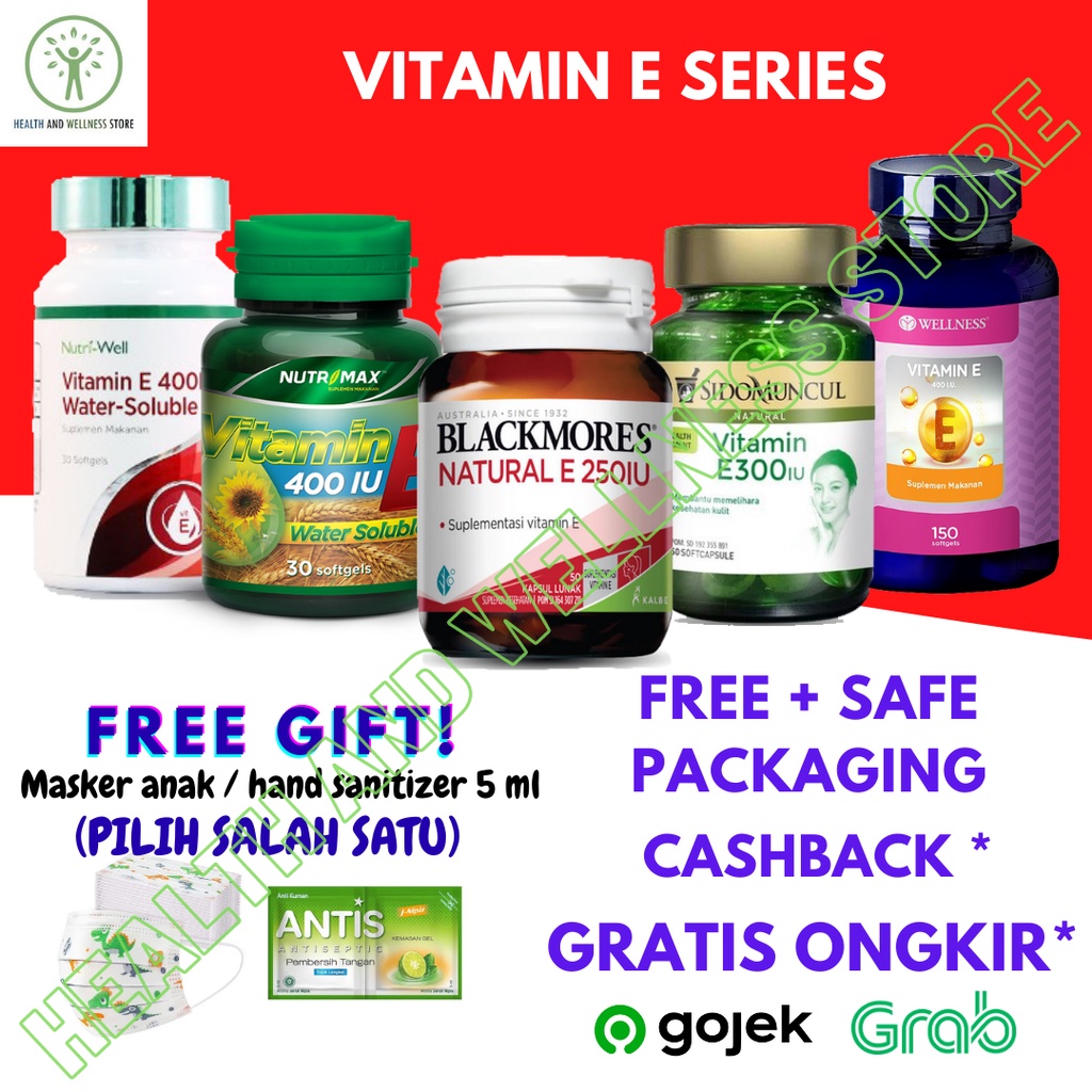 VITAMIN E SERIES BLACKMORES NATURAL E 250 IU NUTRIMAX VITAMIN E 400 IU NUTRIWELL 400 IU WELLNESS 400