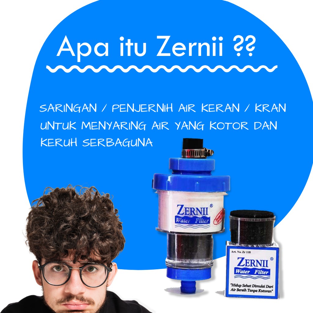 Penjernih Kran Air Sumur Bor Zernii Water Filter Zerni Saringan Pembersih Dan Penyaring Kran Wastafel Cuci Piring Air Kotor Dan Keruh