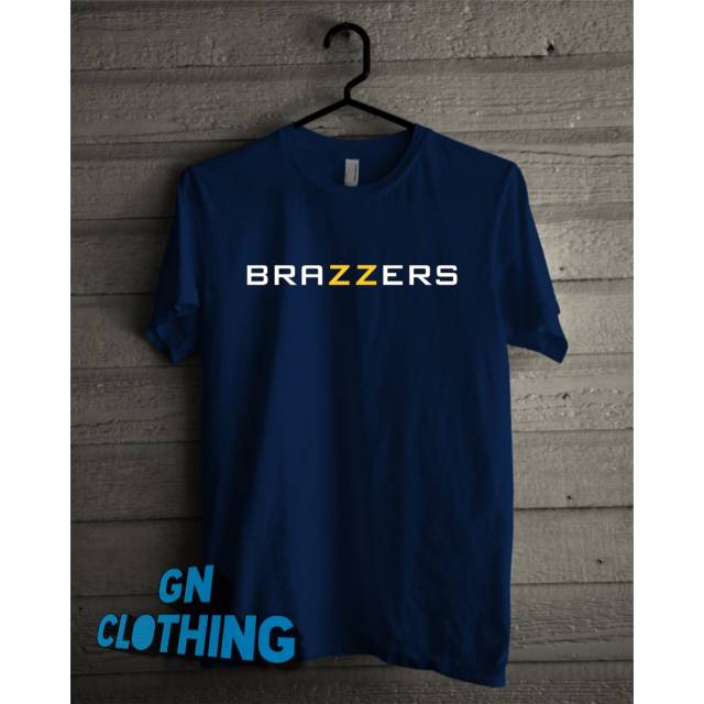 Kaos T-shirt Brazzers Logo warna Hitam navy abu Misty merah maroon