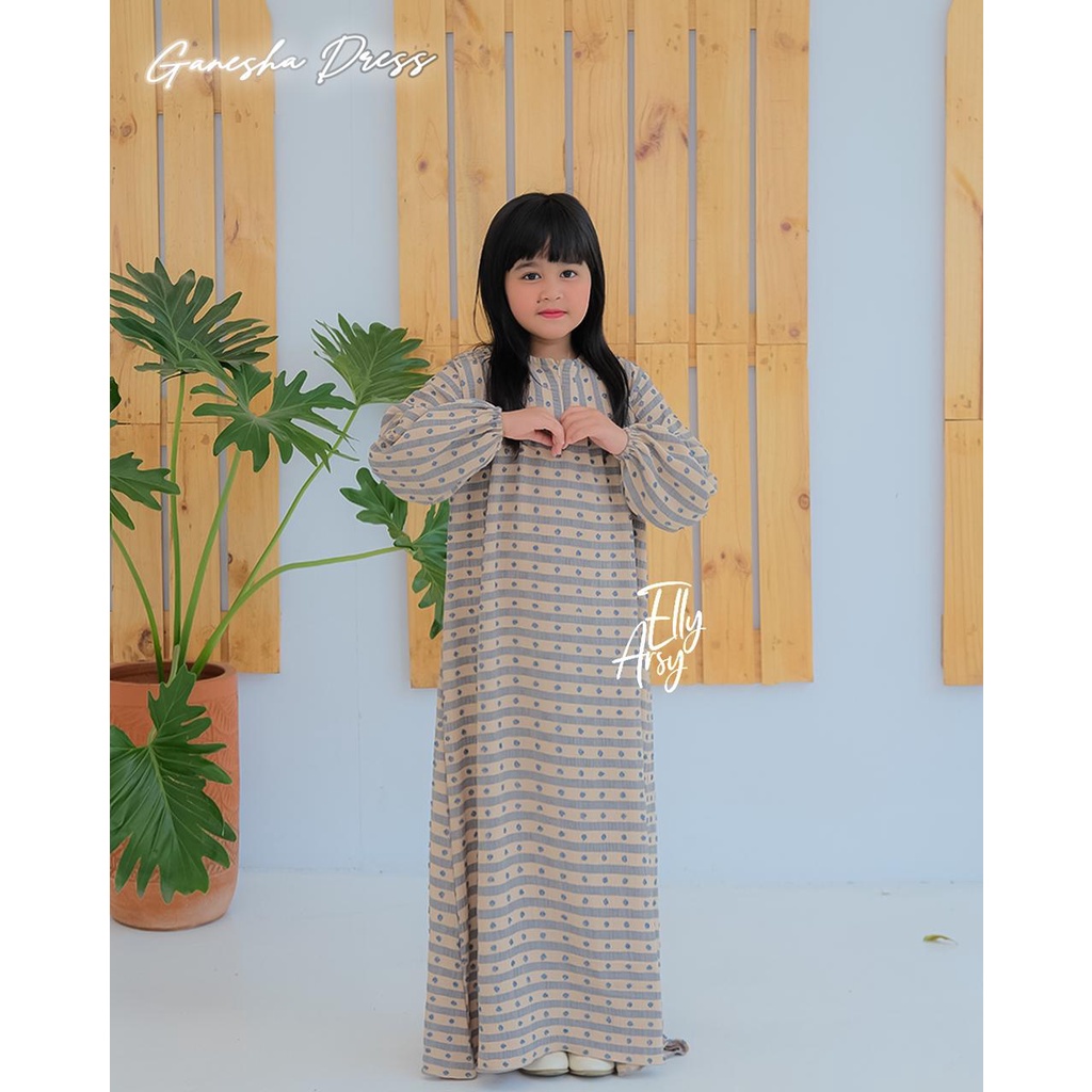 DRESS KRINGKEL DOT GANESHA ORIGINAL BY ELLYARSY DRESS COUPLE IBU ANAK MUSLIM FASHION MUSLIMAH TERBARU