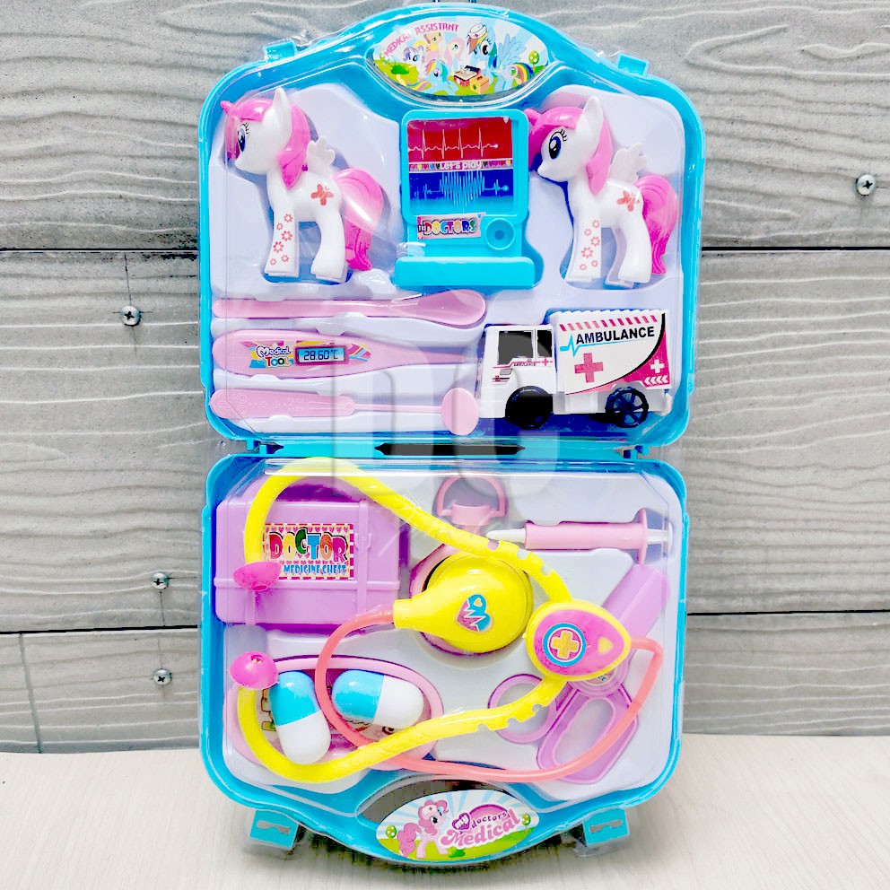 My Doctors Medical Little Pony Mainan Peralatan Dokter - dokteran Koper Kuda Poni Doctor