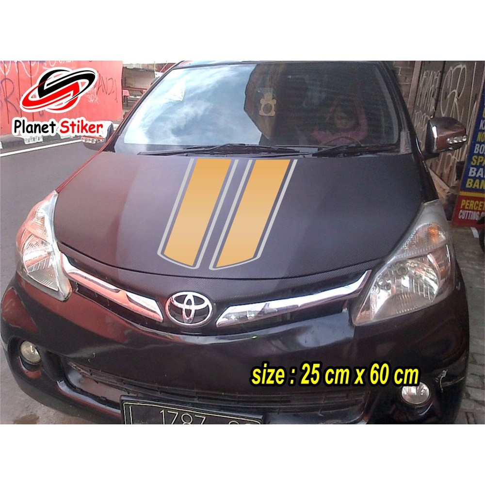 PROMO OBRAL STIKER KAP MOBIL GOLD N SILVER CUTTIING STICKER KAP AVANZA XENIA AYLA JAZZ ALL SEDAN RE Shopee Indonesia