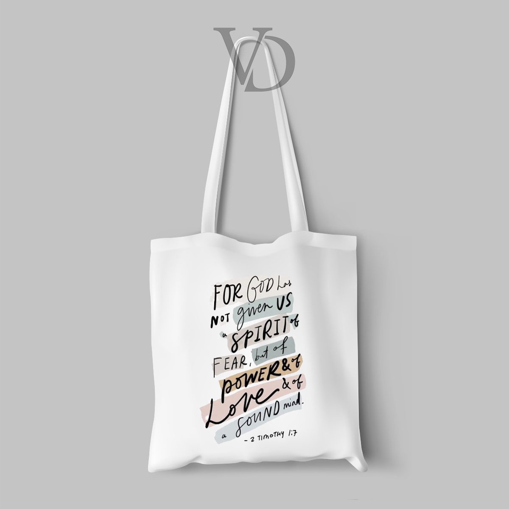 TOTE BAG BAHAN KANVAS QUOTES BIBLE / CHRISTIANS QUOTES/ AESTHETIC TOTEBAG / TAS BELANJA KEKINIAN