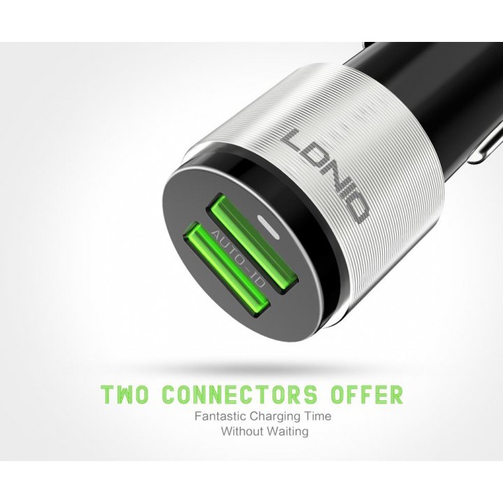 Original LDNIO C403 V8 Car Charger 2 USB Port Quick Charging 5V 4.2A