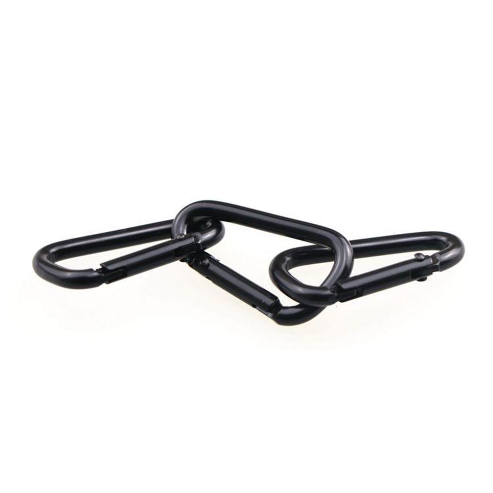 Nickolas1 Gantungan Kunci 10pcs Tas Ransel Praktis Bahan Aluminium Alloy Carabiner Berbentuk D Hitam