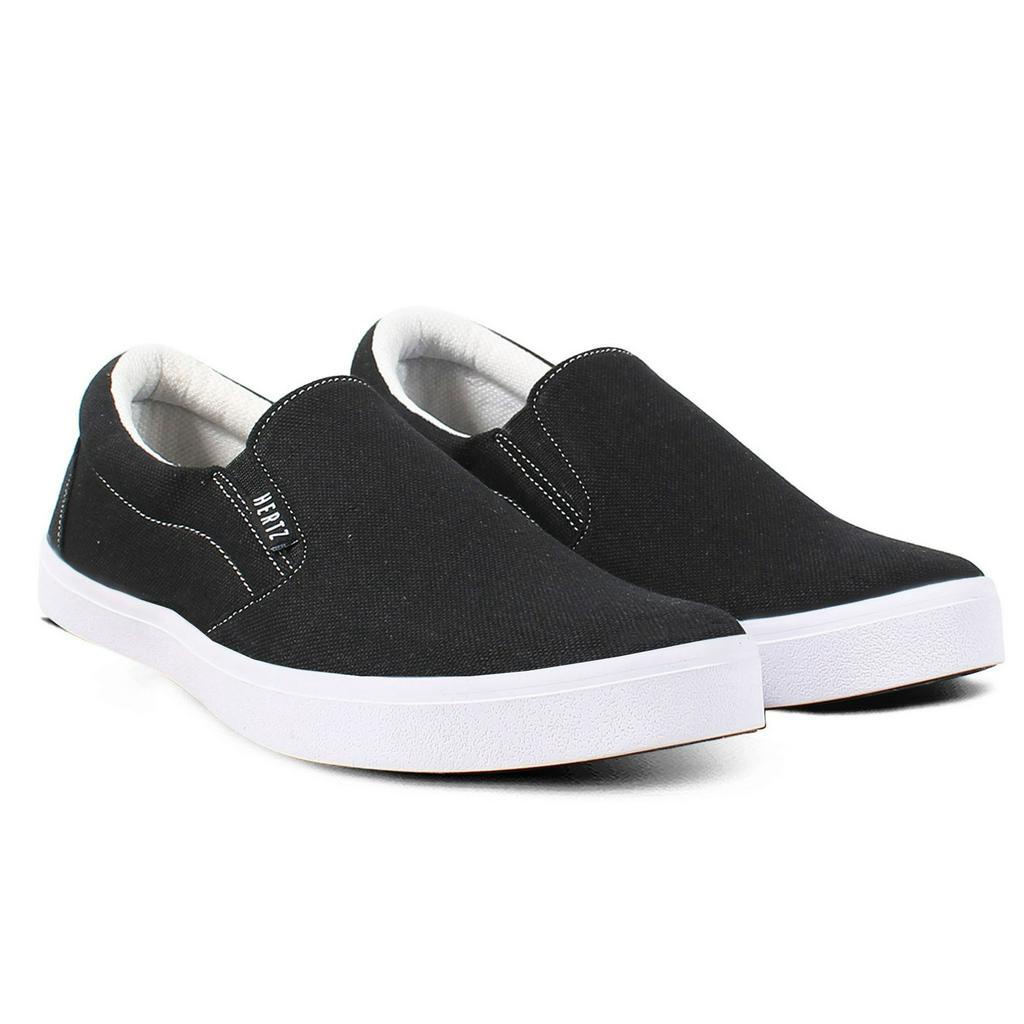 Sepatu Slip On Pria H 3751 AST Brand Hertz Sepatu Casual Kerja Kuliah Hangout Harga Murah Berkualitas Warna Hitam