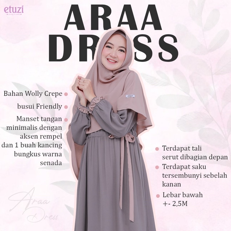 AARA DRESS BY ETUZI GAMIS POLOS KOMBINASI Cantik
