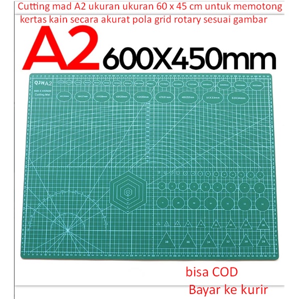 

Cutting mad A2 ukuran ukuran 60 x 45 cm untuk memotong kertas kain secara akurat pola grid rotary sesuai gambar