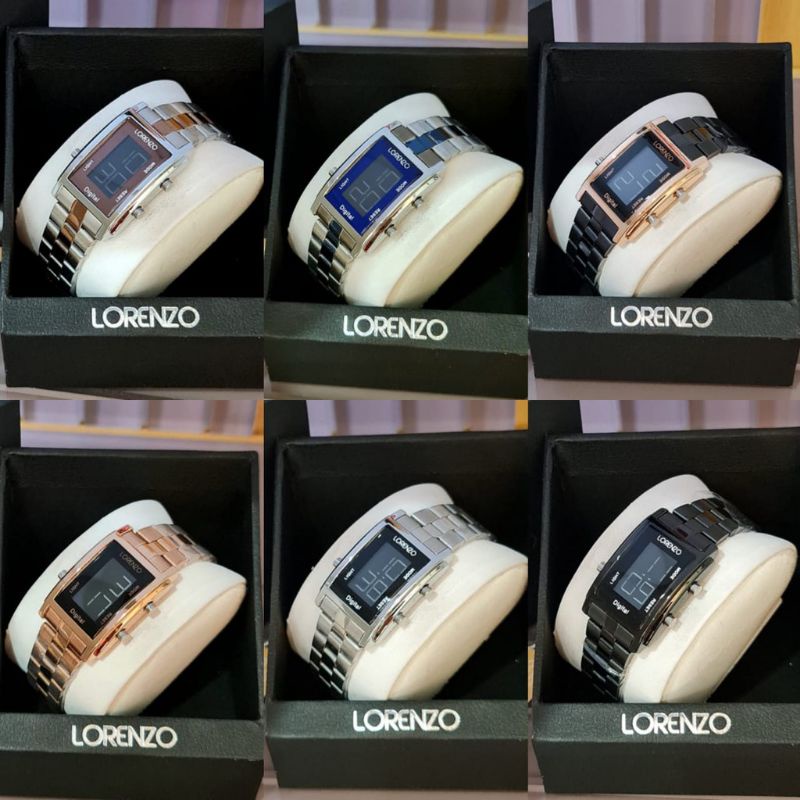 Best Seller  Jam Tangan Wanita Lorenzo R-7111 L DiGital Stainless Steel Original