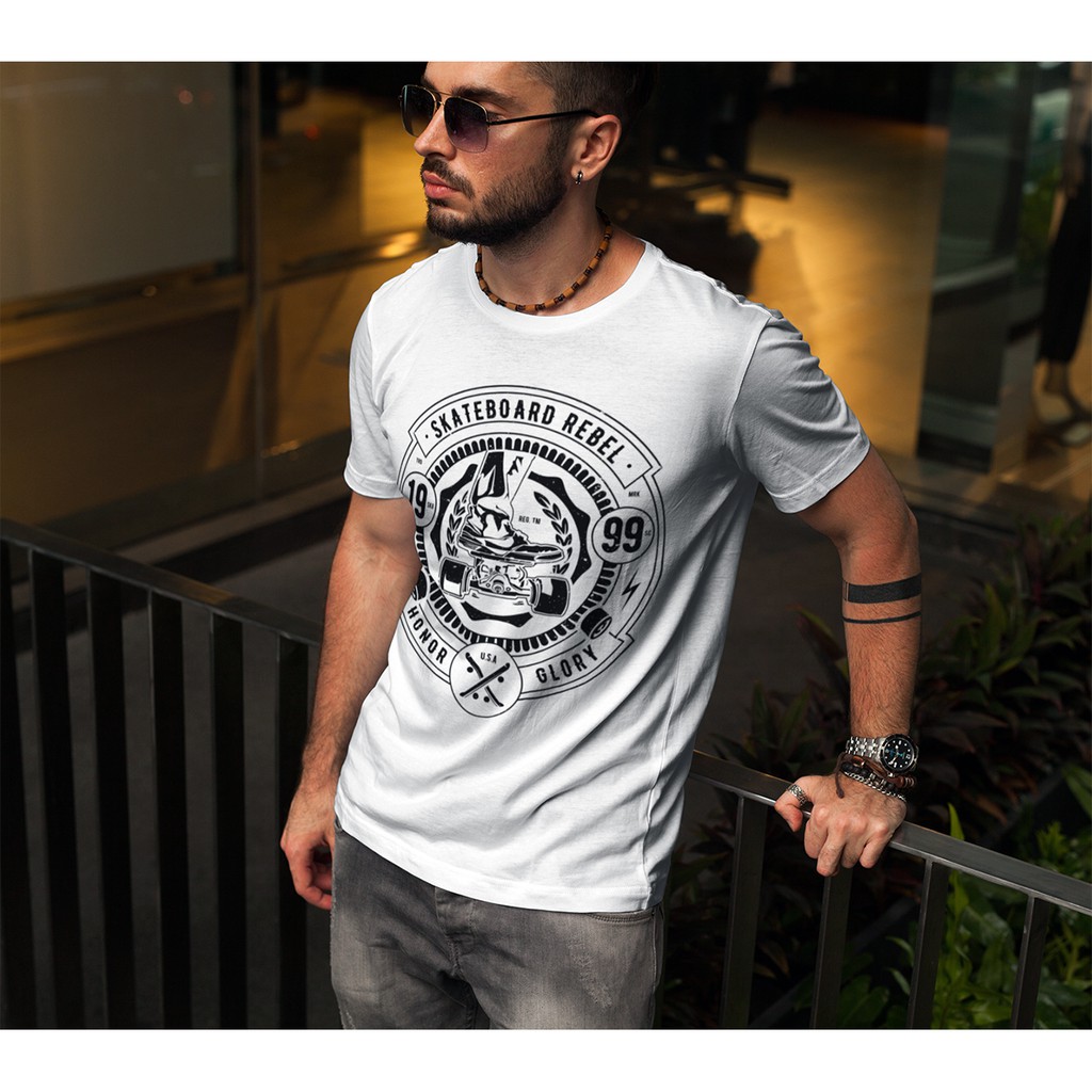 Kaos Distro Skateboard Rebel SK8er Papan Skate produk lokal kualitas Premium bisa COD