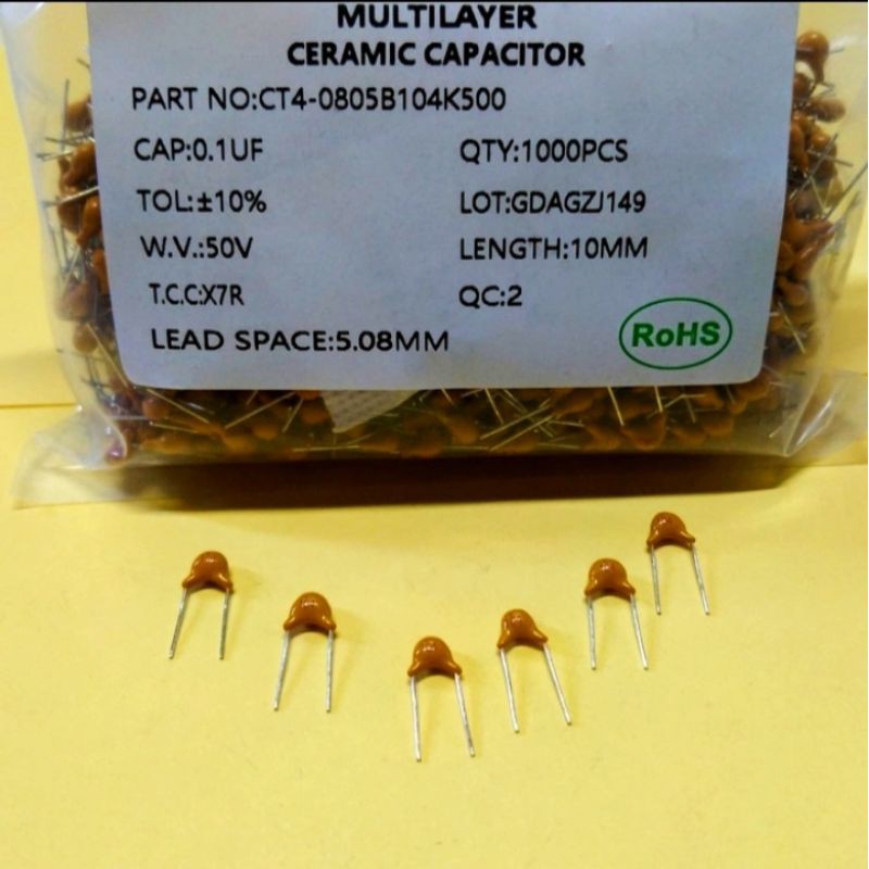 Multilayer capacitor 104pf isi 50bj