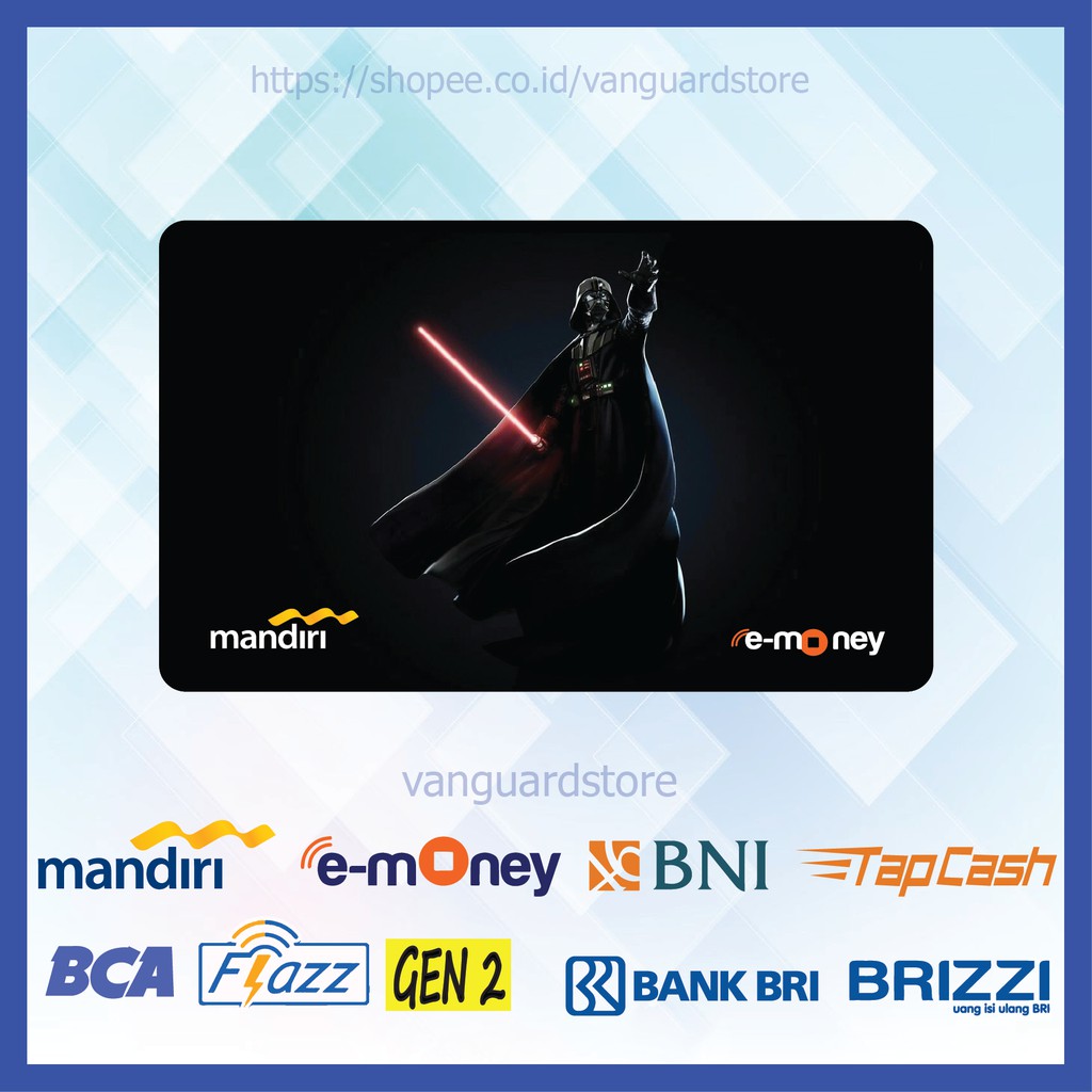 KARTU E MONEY E TOLL STAR WARS DARTH VADER GAME 8 EMONEY MANDIRI FLAZZ BCA BNI TAPCASH BRIZZI BRI