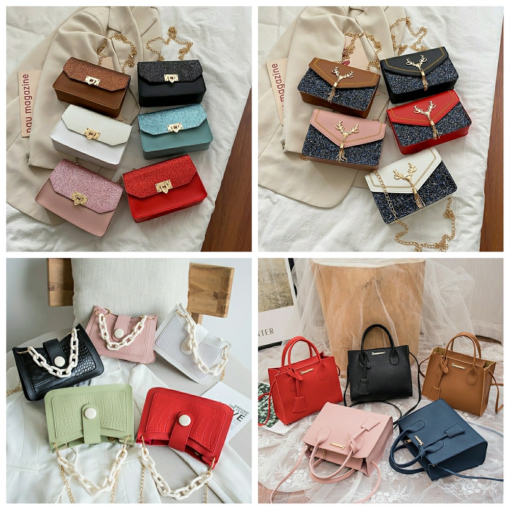 Grosir Tas Selempang Wanita Tas Hp handbag bahan kulit kanvas messenger cewe korea jelly mutiara TAS BAHU/TAS Kamera perempuan