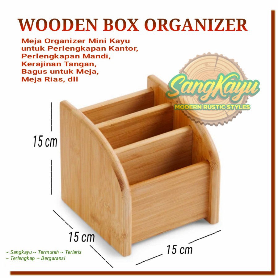 SangKayu Kotak Penyimpanan Serbaguna Storage Box Kayu Remot Box Tempat Pekakas / Organizer Box / Org