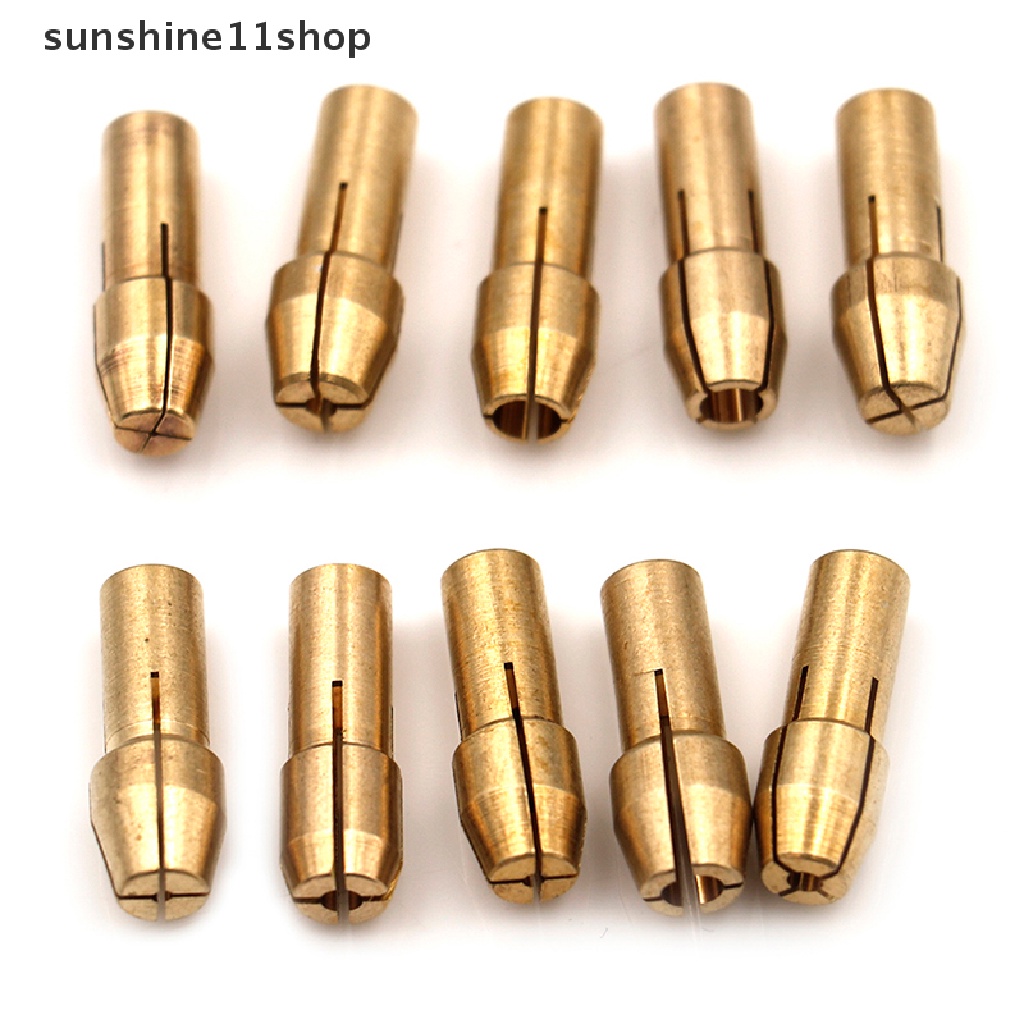 Sho 10Pcs Mata Bor chuck Kuningan shank 0.5-3.2mm 4.8mm Untuk Alat rotary