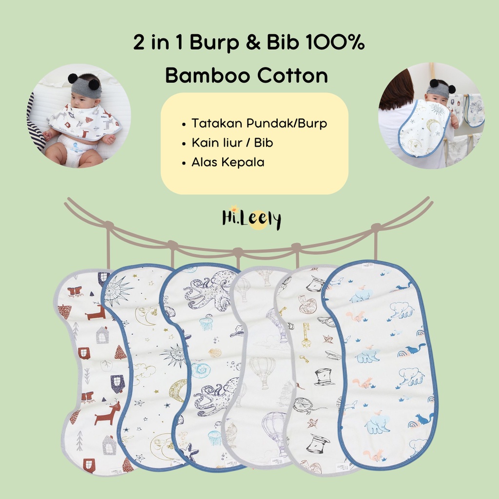 BIB &amp; BURP PREMIUM WATERPROOF &amp; BAMBOO COTTON, BURP MULTIFUNGSI, CELEMEK BAYI