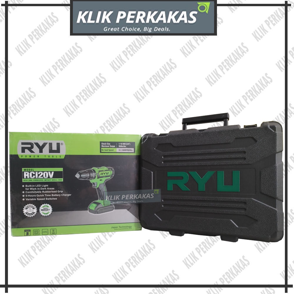 RYU Cordless Impact Drill Ryu RCI20V / RCI 20V Mesin Bor Baterai RYU