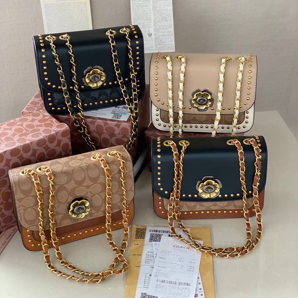 CB037 Coach Madison Logo Print Shoulder Bag