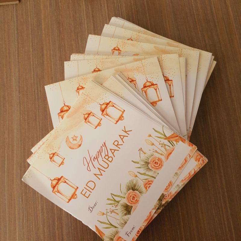 

Hang Tag kartu ucapan Lebaran Idul Fitri Flower Theme