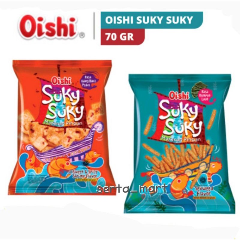 

Oishi Suky Suky 60gr - Stick Suky-Suky Seaweed Rumput Laut / Sweet & Spicy Shrimp