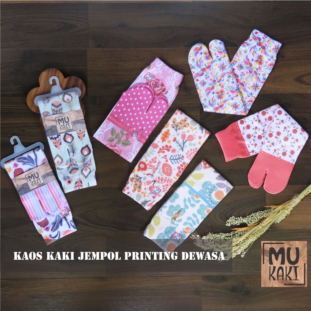 Kaos Kaki Jempol Motif Printing Dewasa Mukaki Murah D