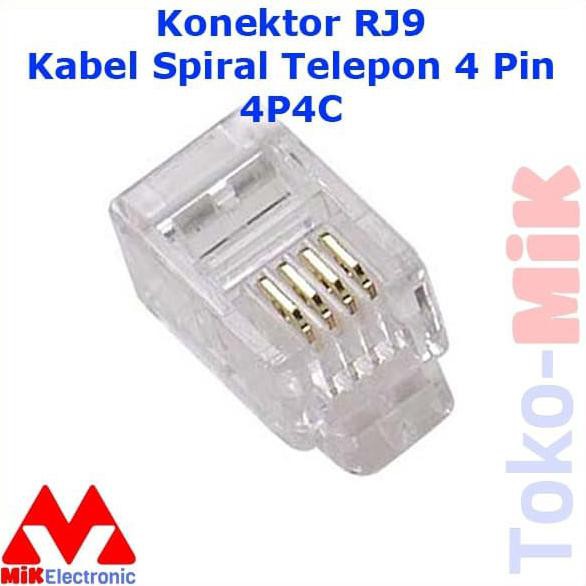 RJ9 4P4C telephone handset 4p audio Konektor Telepone kabel RJ-9 cable Tokmik23 Murah