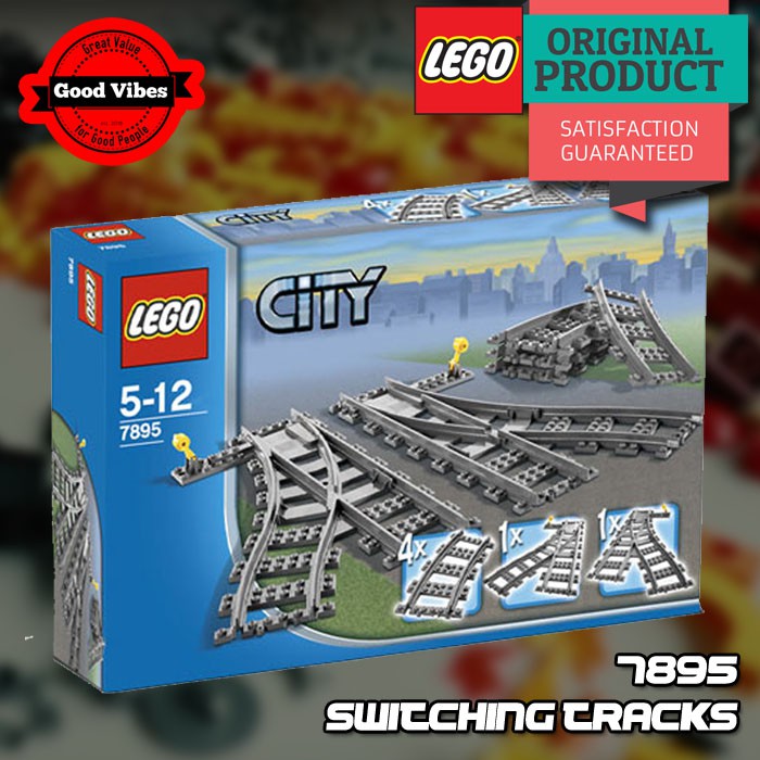 LEGO Original CITY 7895 Switching Tracks - Mainan Anak Edukasi Lego Rel Kereta Api Lego Stasiun